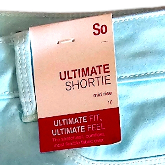 SO Girls Mermaidcore Rainbow Blue Pink ULTIMATE SHORTIE Mid Rise Shorts, size 16 - Picture 8 of 12